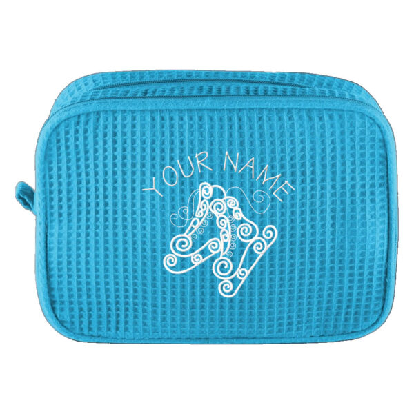Cosmetic Bag with Name and Swirly Skates