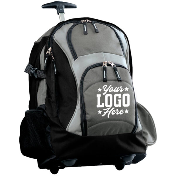 Rolling Backpack with Embroidered Logo
