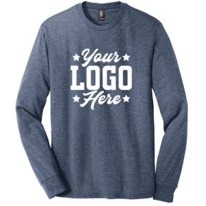 Long Sleeve Tri-Blend T-Shirt with Printed Logo