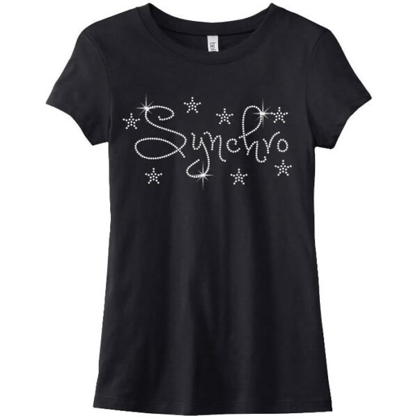 Rhinestone Synchro T-Shirt - Swirly Stars