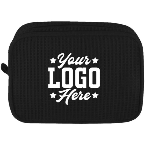 Waffle Cosmetic Bag with Embroidered Team Logo